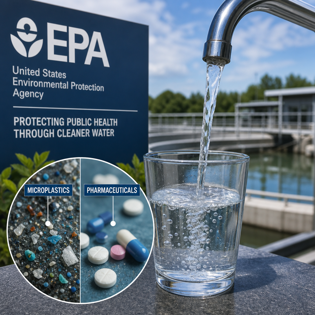 EPA water testing with microplastics and pharmaceutical contaminants in drinking water