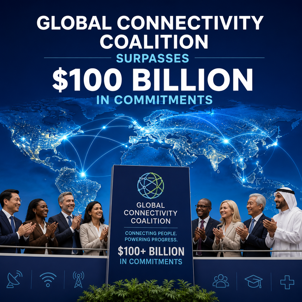 Global Connectivity Coalition announcement celebrating more than $100 billion committed to global digital infrastructure.