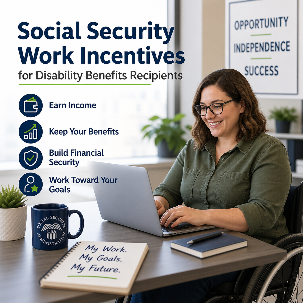Social Security work incentives help disability benefit recipients earn income and build financial security