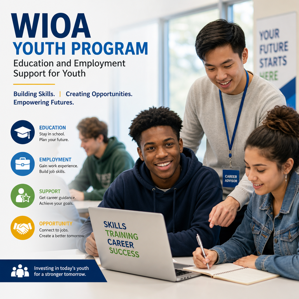 Young people receiving WIOA Youth Program support for education, job training, and career readiness